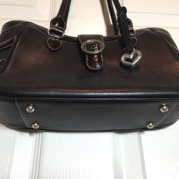 Brighton Bags Brighton Black Leather Handbag W Buckle Trim Poshmark